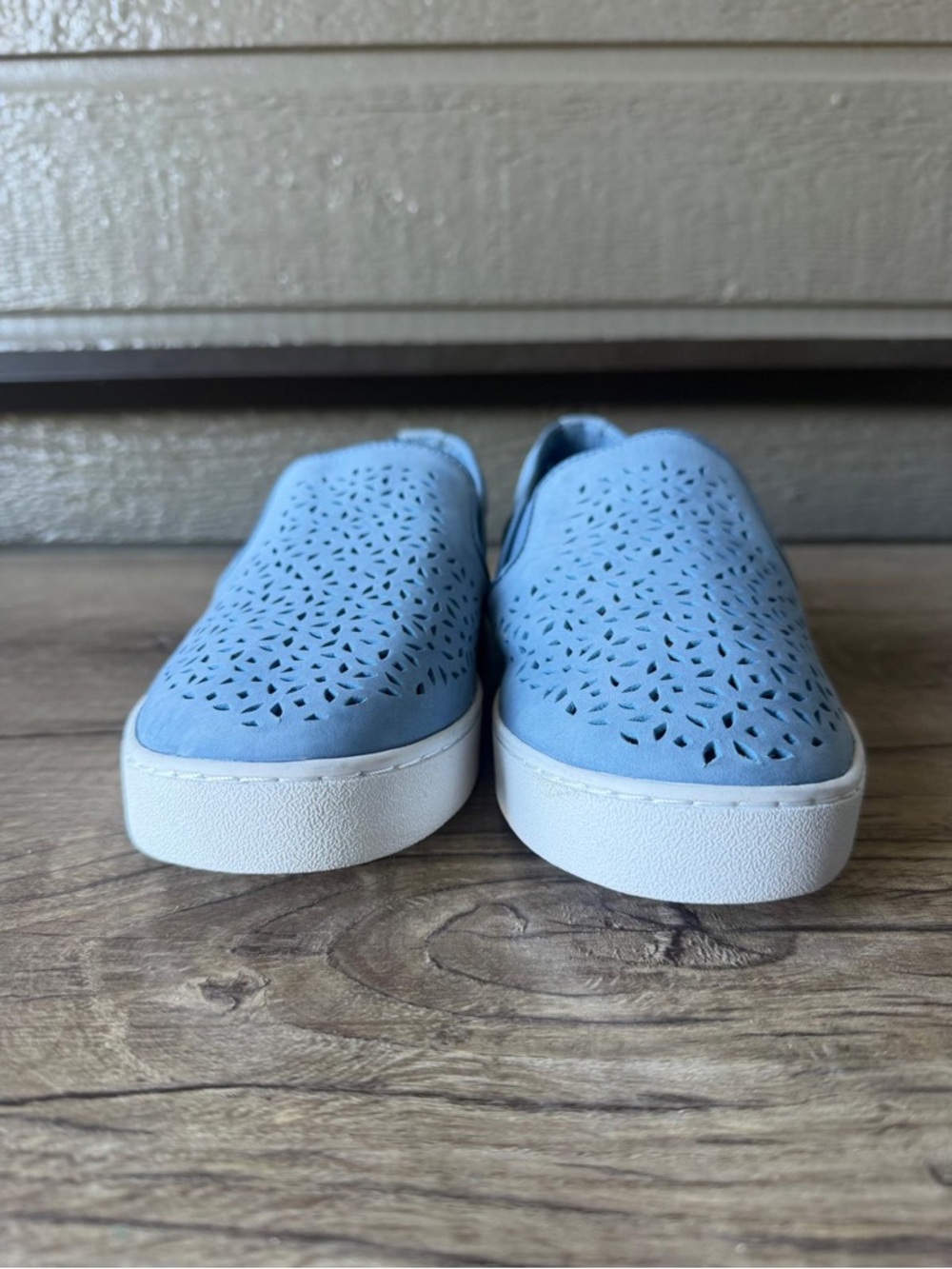 Vionic Women’s Sky-Blue Perforated Slip-On Sneakers - Picture 4 of 9